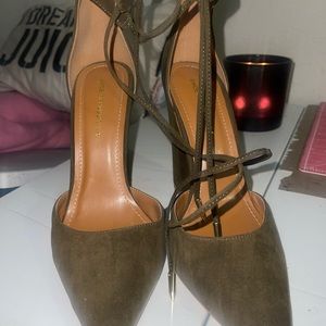 Olive Green shoe Republic Square Heel